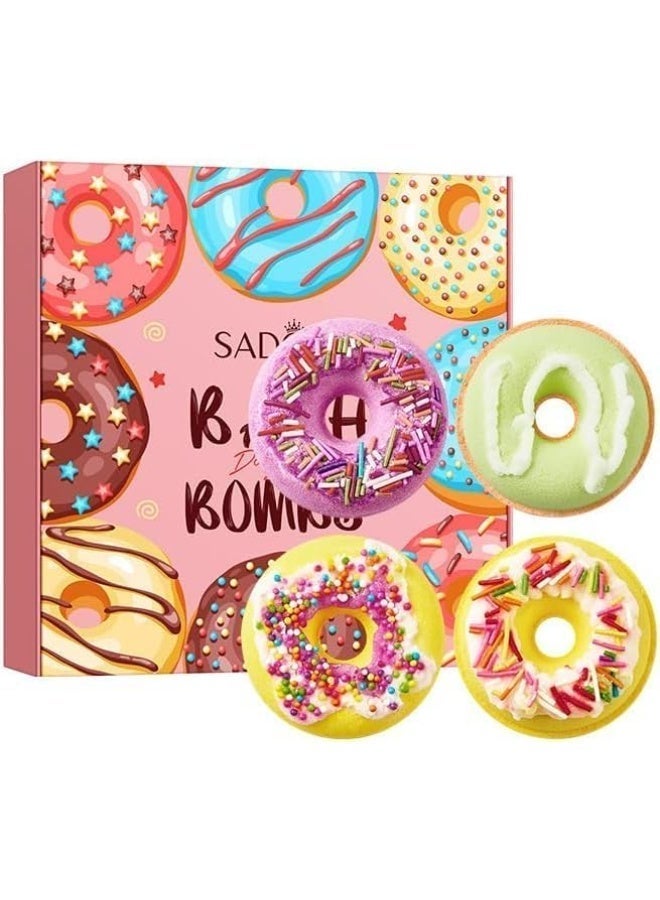 مجموعة هدايا قنابل الاستحمام على شكل دونات للنساء والبالغين والأطفال، رغوة حمام الفقاعات للبالغين، مجموعة هدايا عيد الأم والمرأة - Image 2