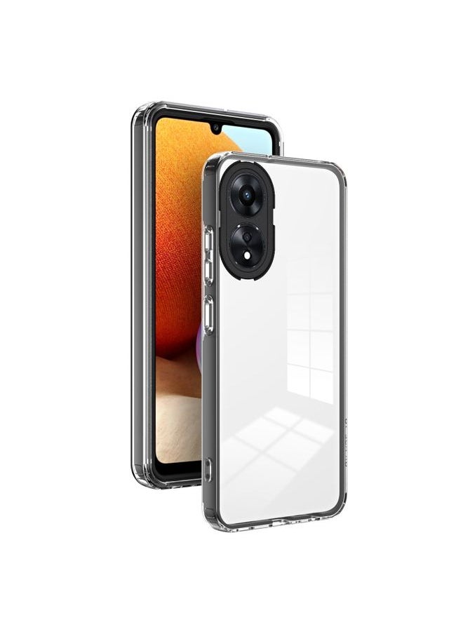 HuHa Case Cover For OPPO A78 4G 3 in 1 Clear TPU Color PC Frame Phone Case Black 