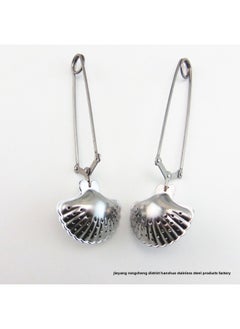 Stainless Steel Heart-shaped Tea Ball Strainer Five-star Tea Leach Bag Kitchen Utensils Infuser Clip-Color:Shell With Tea Ball