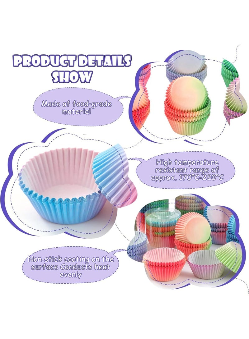 SYOSI Cupcake Baking Cups, 600 Pcs Greaseproof Paper Cupcake Cases in 6 Colors for Muffins Cupcakes and Desserts, Ideal for Birthday Parties Weddings Home Events (3 * 5 * 7cm) - Image 3