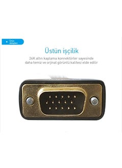PrimeX Plus Prolink PR-V001 1.5 Meter VGA Cable, EMI Filtered Gold Tip Braided VGA Cable  - Image 4