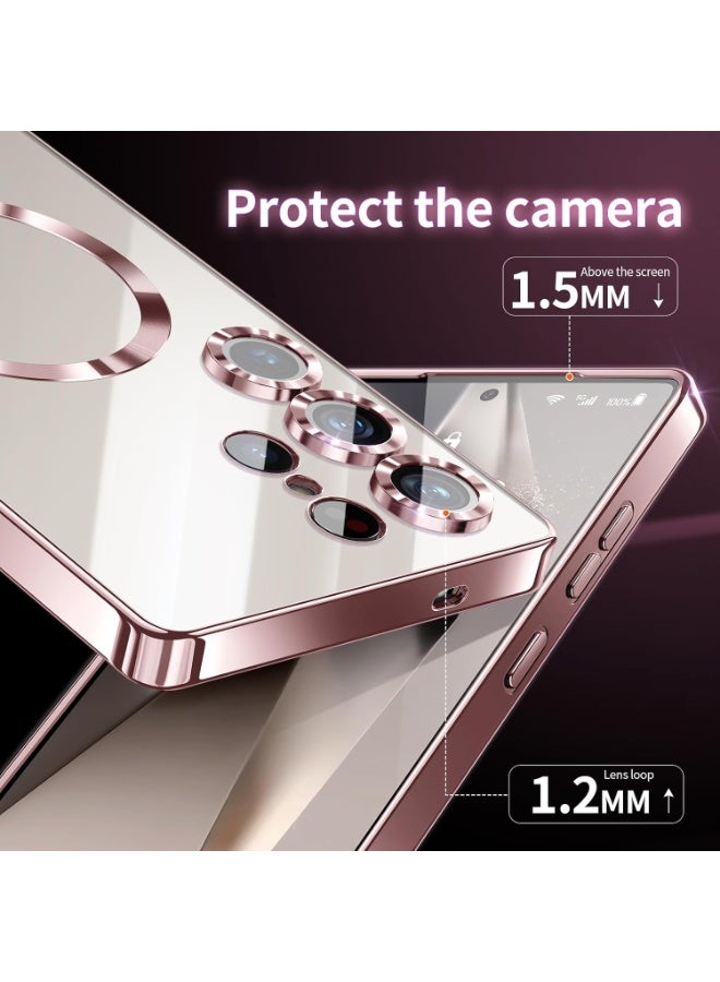ACLIX Magnetic Case for Samsung S26 Ultra, Case Clear, [Compatible with Magsafe, Built-in Camera Lens Protector] | Pink - Image 5