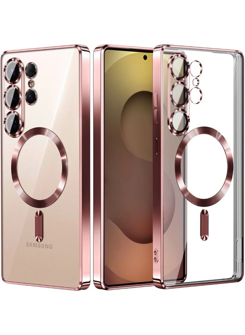 ACLIX Magnetic Case for Samsung S26 Ultra, Case Clear, [Compatible with Magsafe, Built-in Camera Lens Protector] | Pink - Image 1