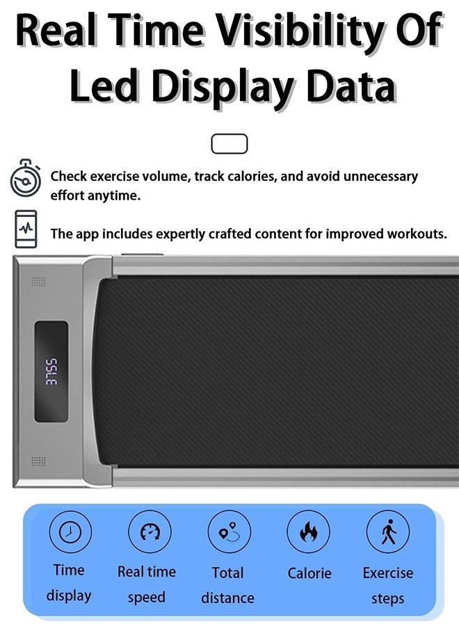 Favarey Walking Pad Treadmills Ultra Slim Electric Treadmill Smart Walking Pad treadmill machine Portable Safety Non Holder Gym and Running Device Grey - Image 5