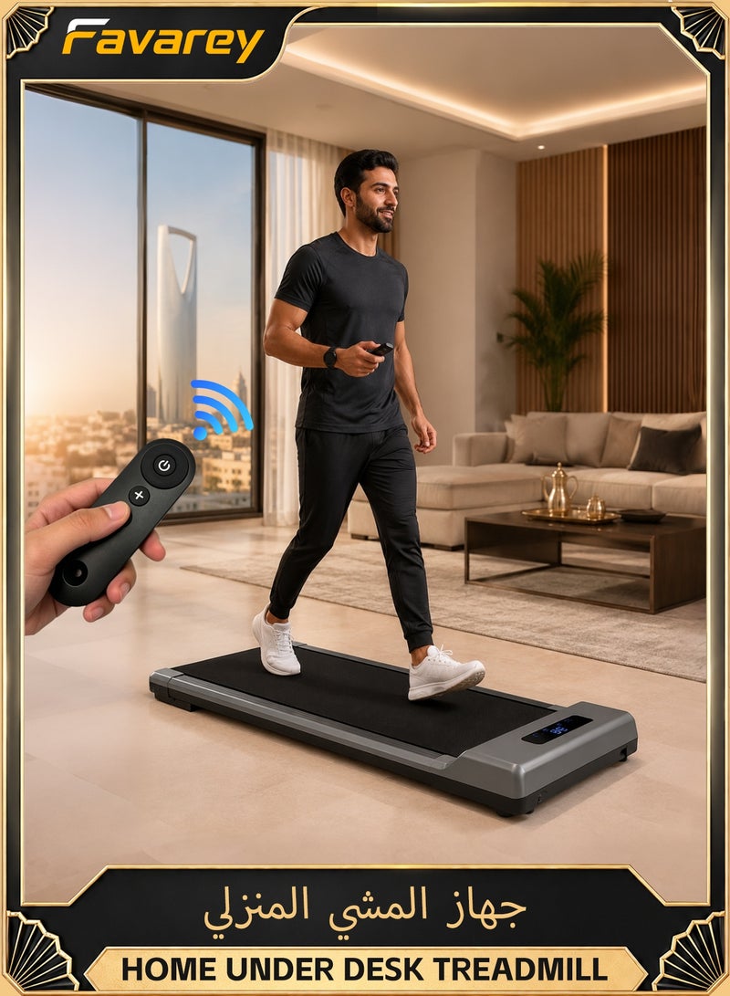 فافاري جهاز مشي كهربائي رفيع Walking Pad، مشاية منزلية قابلة للتخزين مع شاشة رقمية، جهاز مشي للمكتب والمنزل والتمارين الخفيفة، يتحمل حتى 100 كجم، أسود - Image 1