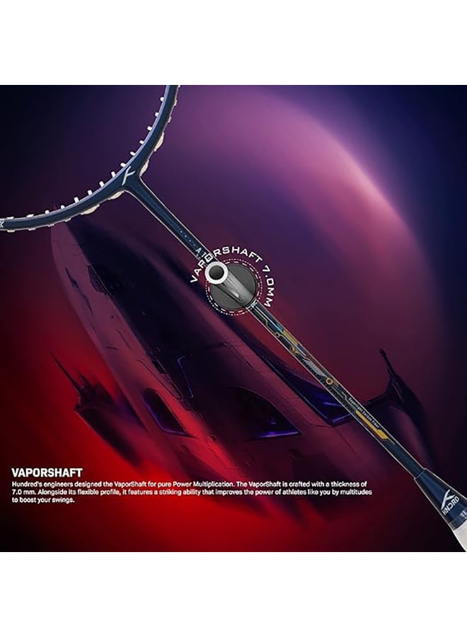 Atomic Air 78 Carbon Fibre Strung Badminton Racket with Full Racket Cover | For Intermediate Players | 78grams | Maximum String Tension - 32lbs