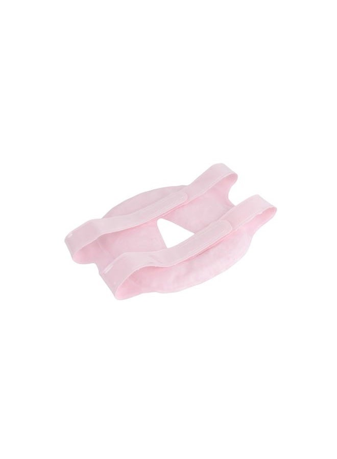 FOMI Hot and Cold Therapy Gel Bead Full Facial Mask Care | Ice Face Mask for Migraine Headache, Stress Relief | Reduces Eye Puffiness, Dark Circles | Fabric Back (Full Face w/o Eye Holes Pink) - Image 4