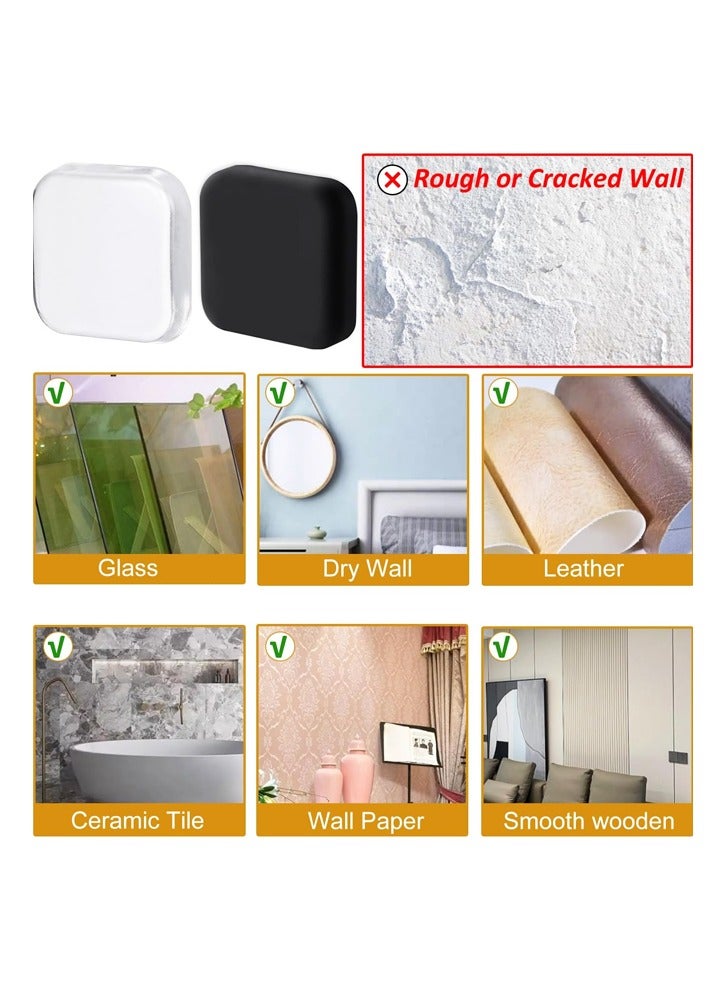 6 Black Door Stopper Wall Protector, Sturdy Self Adhesive,Soft and Transparent,Washable Reusable Shock Absorbent Gel for Home Office - Image 5