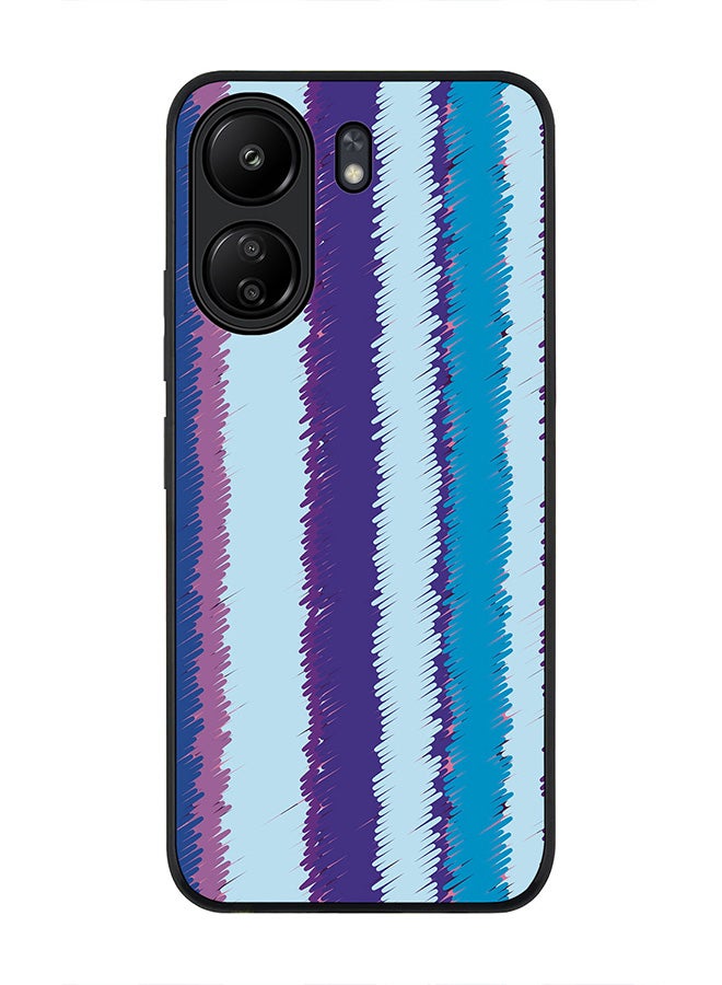 Stylizedd Rugged Black Edge Case for Xiaomi Redmi 13C 4G, Slim fit Soft Case Flexible Rubber Edges Anti Drop TPU Gel Thin Cover - Lines Of Violet - Image 1