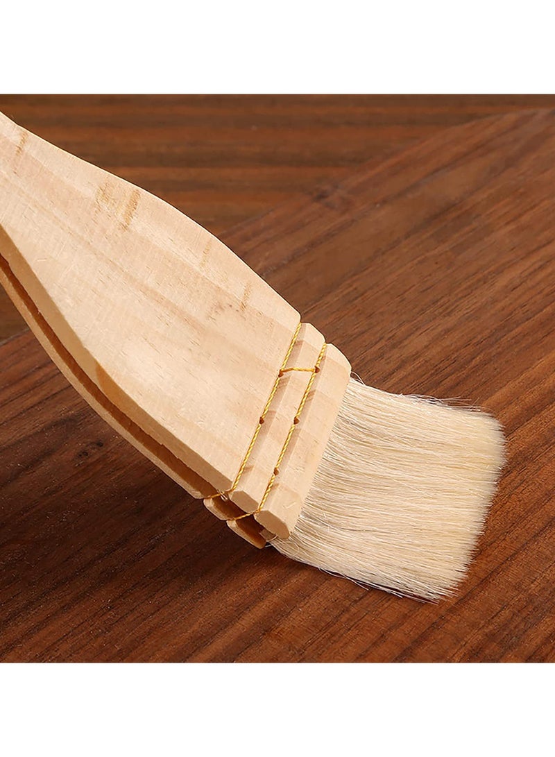 10 PCS Assorted Size Paint Brush Gilding Brush Gold Leaf Goat Hair Duster Flat Hake Brush Sweep Mops for Watercolor, Wash, Ceramic Pottery Painting, Metallic Foil Flakes Art Crafts Supplies - Image 4