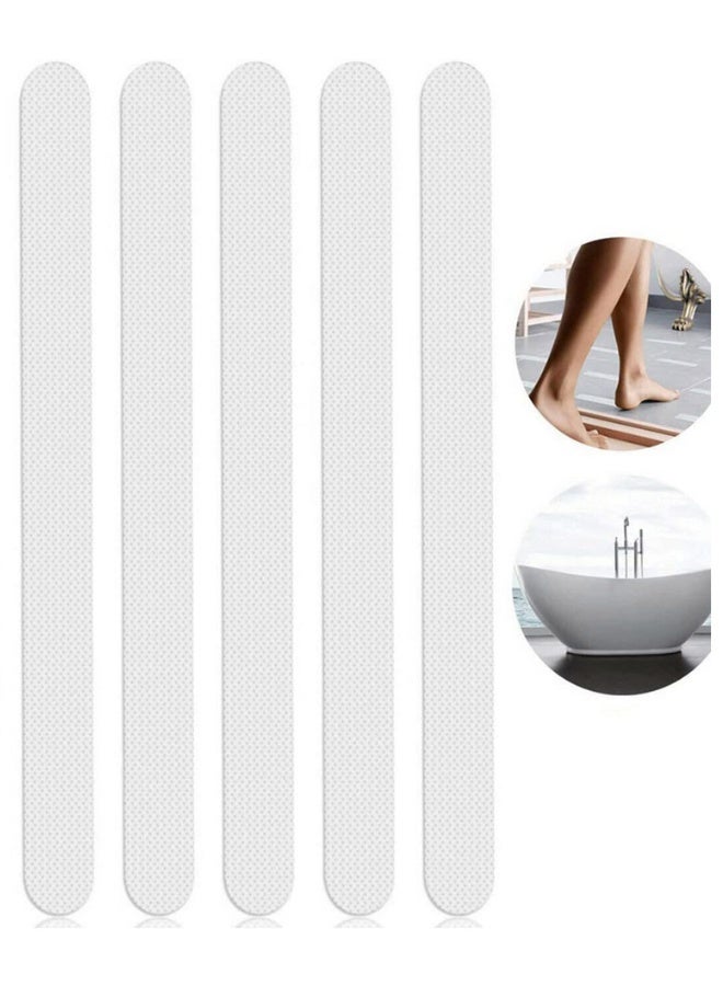 PEVA Safety Shower Stickers Anti Slip Bathtub Strips – Strong Adhesive Bath Treads for Tub & Bathroom Floor – Non Skid Waterproof Grip Appliques for Kids, Elderly & Family Safety (5 Pieces Set) - Image 1