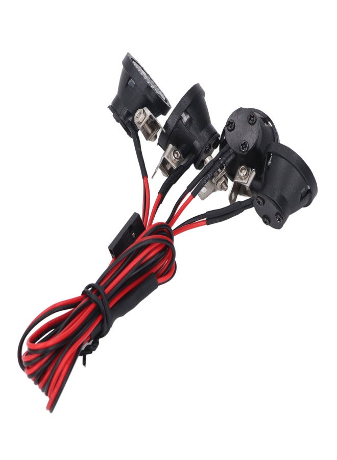 مصباح LED للسيارة RC 4LED مصابيح أمامية دائرية عالية السطوع لسيارة 1/10 RC كراولر ل Axial ل SCX10 90046 ضوء أبيض - Image 3
