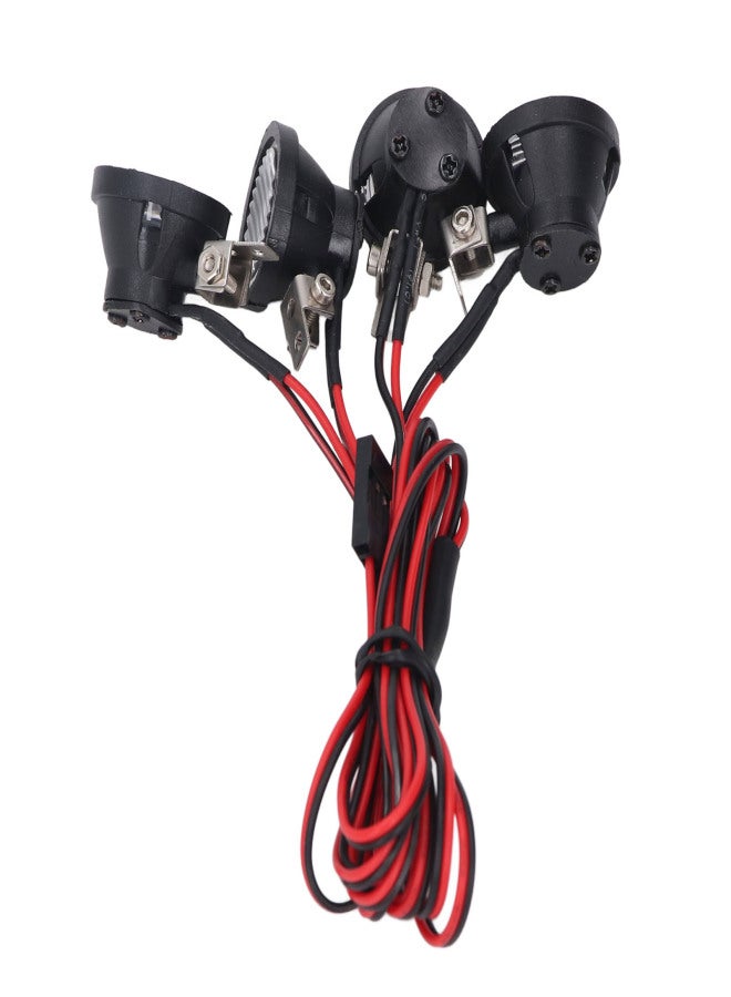 مصباح LED للسيارة RC 4LED مصابيح أمامية دائرية عالية السطوع لسيارة 1/10 RC كراولر ل Axial ل SCX10 90046 ضوء أبيض - Image 4