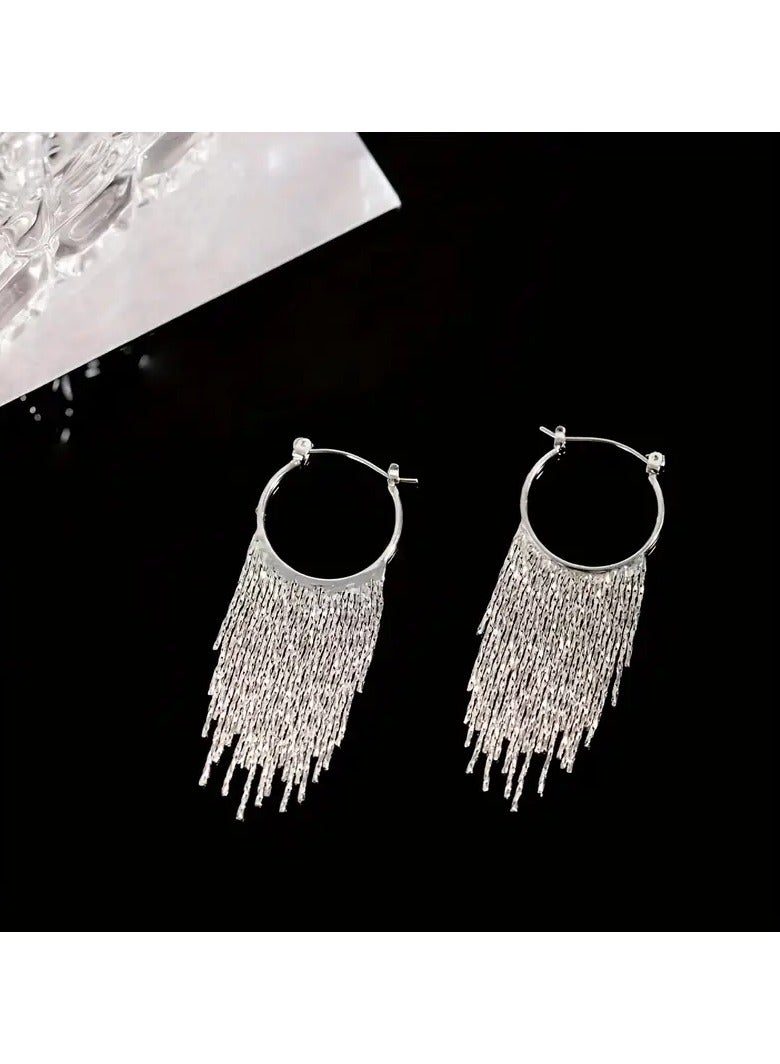 Goolsky زوج من أقراط هووب بتصميم أنيق ومطلي بالذهب - أسلوب عصري وبسيط، نحاس مع دعامات من الفولاذ المقاوم للصدأ، مثالي للملابس غير الرسمية، أقراط مبتكرة - Image 4