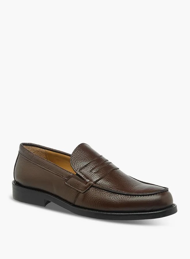 DUCHINI Men Textured Leather Loafers