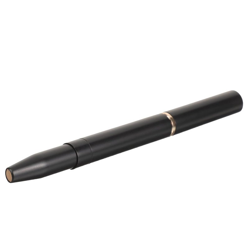 Dual-ended Lip Brush and Concealer Brush, Portable Metal Retractable Lipstick Applicator Wand for Precise Lip Gloss and Makeup Touch-up, Black and Gold Design for Travel Use - Image 1