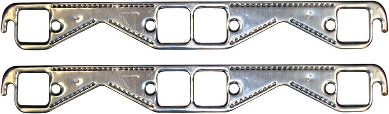 67921 Aluminum Exhaust Header Gasket with Square Ports for Small Block Chevy - Pair