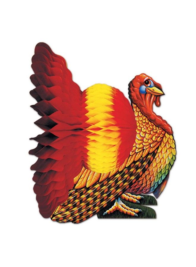 Beistle Tissue Paper Turkey Centerpiece For Thanksgiving Party Decoration Autumn Fall Harvest Home Decor - Image 2