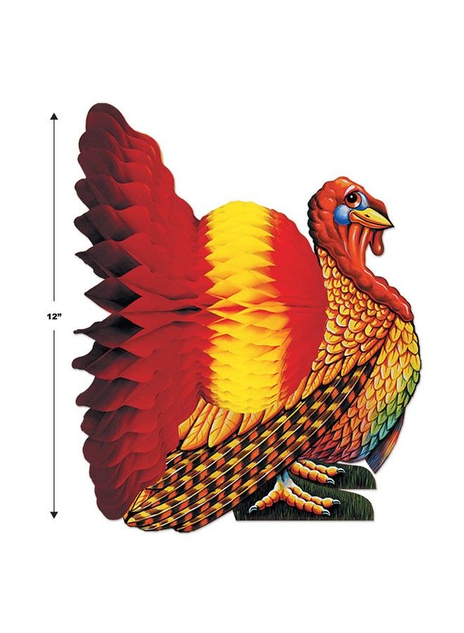 Beistle Tissue Paper Turkey Centerpiece For Thanksgiving Party Decoration Autumn Fall Harvest Home Decor - Image 3