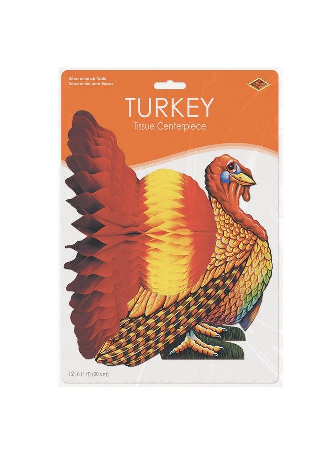 Beistle Tissue Paper Turkey Centerpiece For Thanksgiving Party Decoration Autumn Fall Harvest Home Decor - Image 5