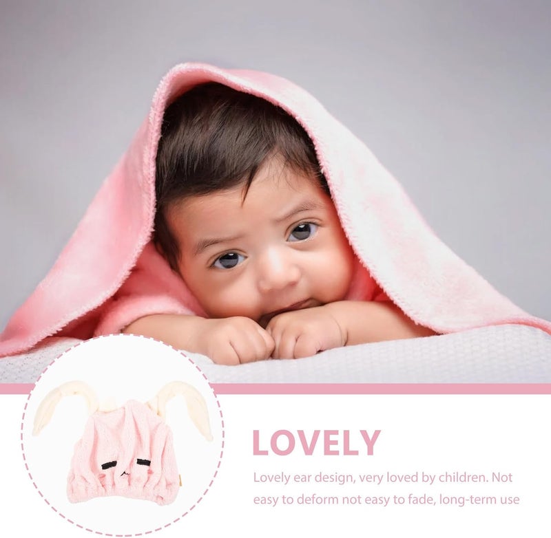 Cute Hair Dry Towel Wrap Cap Thick Absorbent Quick Drying Hair Towel and Moms for Bath and Travel - Image 3