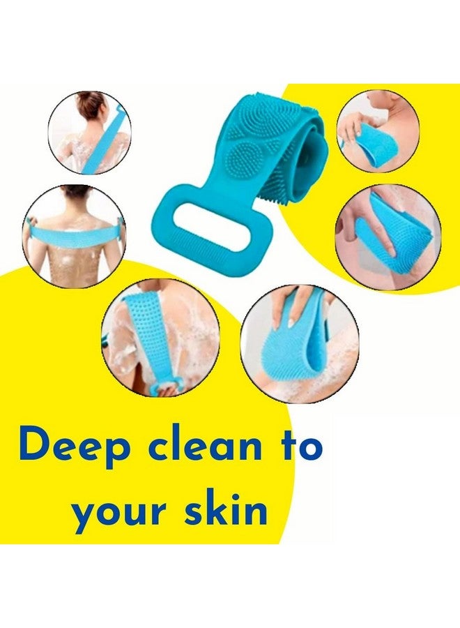 CONSONANTIAM Silicone Body Back Scrubber Bath Brush - Blue | Dead Skin Cells Removing Brush For Men and Women | With Soft Bristles For Gentle Body Cleansing - Image 4