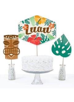 Big Dot of Happiness Tropical Luau Hawaiian Beach Party Centerpiece Sticks Table Toppers Set Of 15  - Image 4
