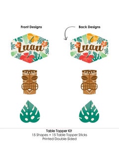 Big Dot of Happiness Tropical Luau Hawaiian Beach Party Centerpiece Sticks Table Toppers Set Of 15  - Image 5