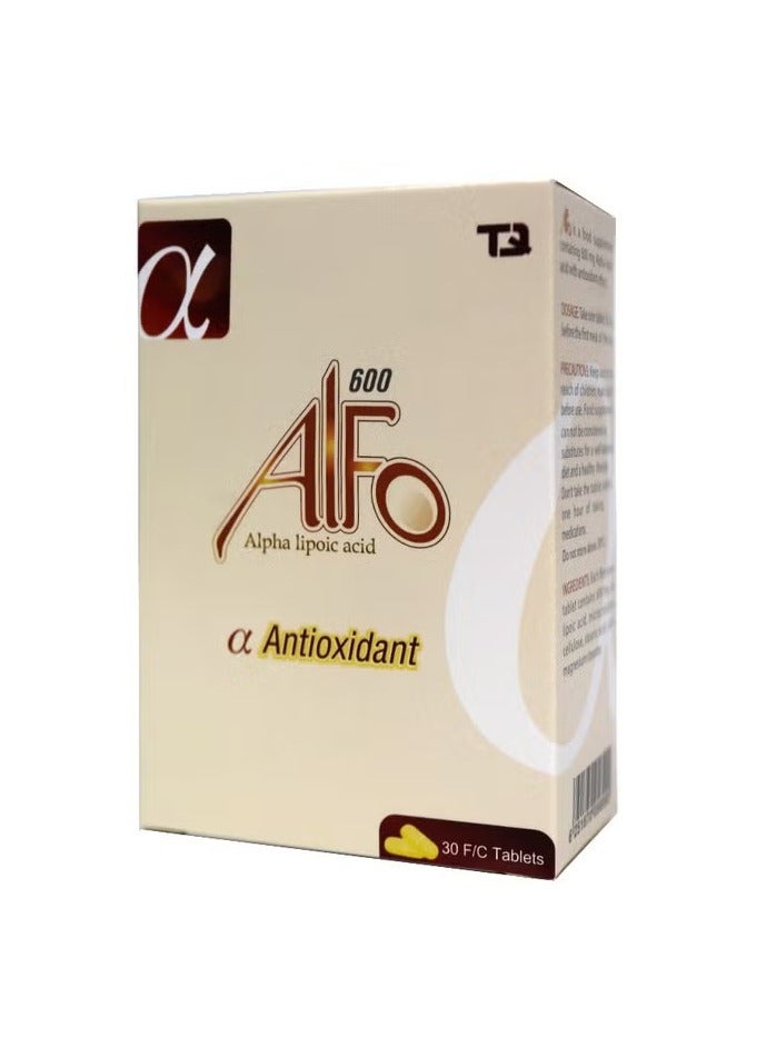 Alpha Lipoic Acid 600mg Tablets For Antioxidant Support, Pack of 30's