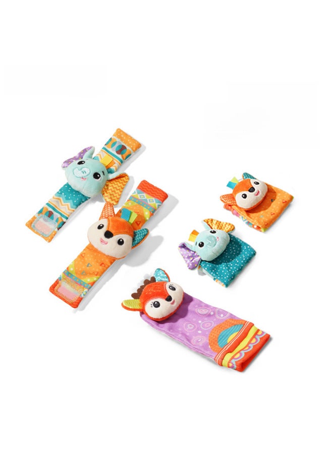 Sozzy Baby Bell Toy Baby Wrist Strap Socks Watch Strap Decoration Baby Toy 0-1 Years Old Puzzle-Color:Cute Zebra Socks - Image 3
