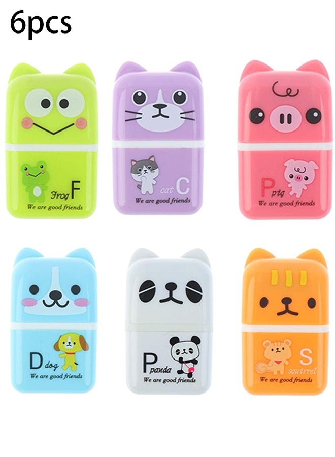 KANGLI Erasers for Kids, 6 Pack, Eraser with Cover and Roller, School Supplies, Erasers, Kids Erasers, Pencil Eraser, Cute Erasers, Kids School Supplies - Image 1