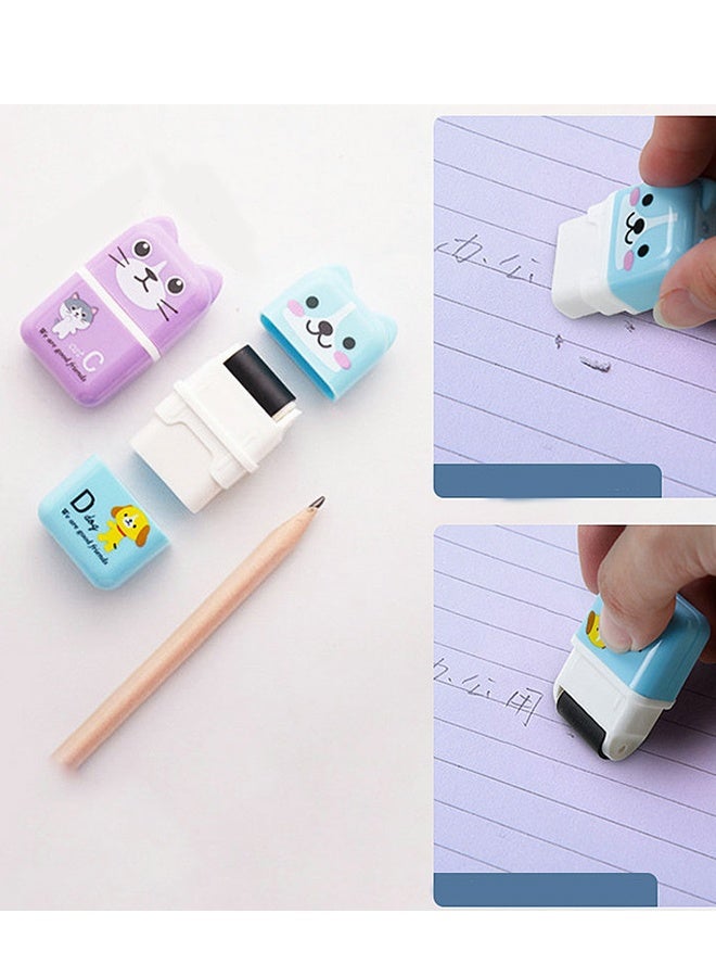 KANGLI Erasers for Kids, 6 Pack, Eraser with Cover and Roller, School Supplies, Erasers, Kids Erasers, Pencil Eraser, Cute Erasers, Kids School Supplies - Image 4