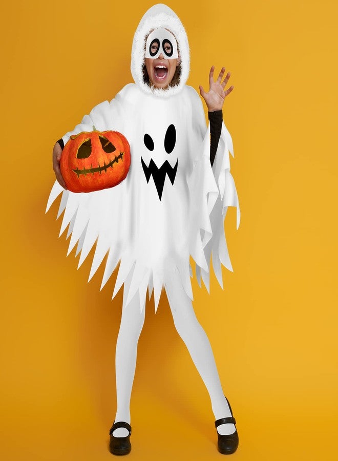 Haysandy 3 Pcs Halloween Unisex Kids Toddler Ghost Costumes Set Scary Fanny Dress Ghost Cloak Tight Mask(3-6 Years,Classic,White) - Image 4