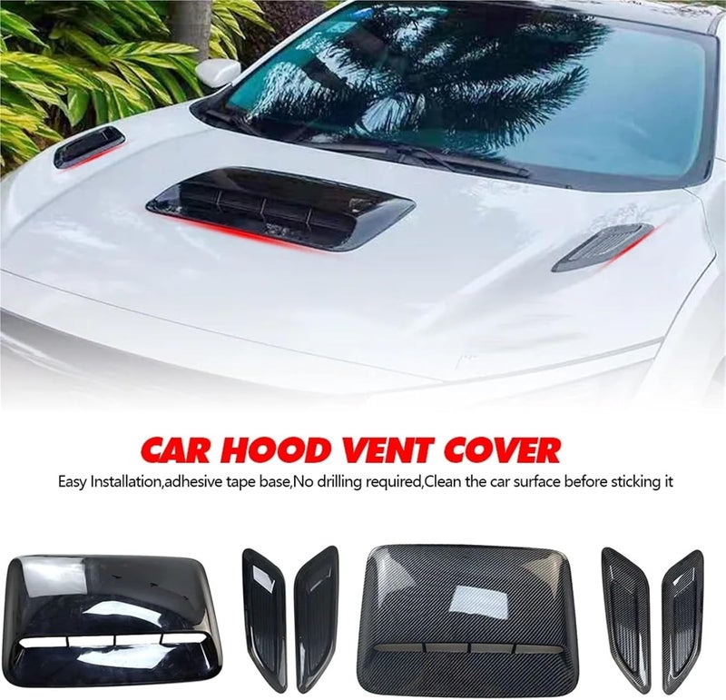 Universal Car Air Flow Intake Hood Scoop Vent Bonnet Decorative Cover Center Side Air Outlet Hood Auto Exterior Accessories(Style A 01) - Image 4