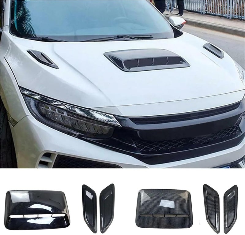 Universal Car Air Flow Intake Hood Scoop Vent Bonnet Decorative Cover Center Side Air Outlet Hood Auto Exterior Accessories(Style A 01) - Image 3