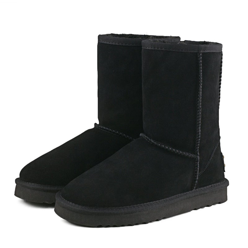 AUSLAND Genuine Suede Women's Boots Winter Short Boot Snow Boots for women Waterproof 7.5US Black 5125 38EU - Image 3