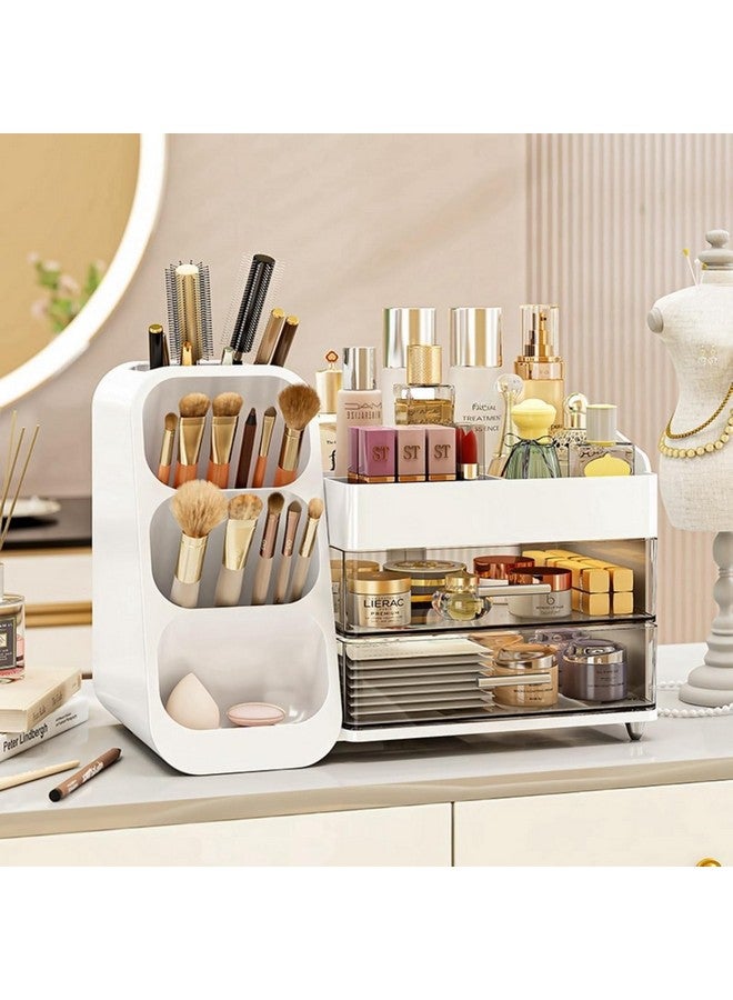 Crobat Standing Desktop Plastic Portable Cosmetic Organizer For Cosmetics Makeup Elegant look,Aesthetic view - Image 5