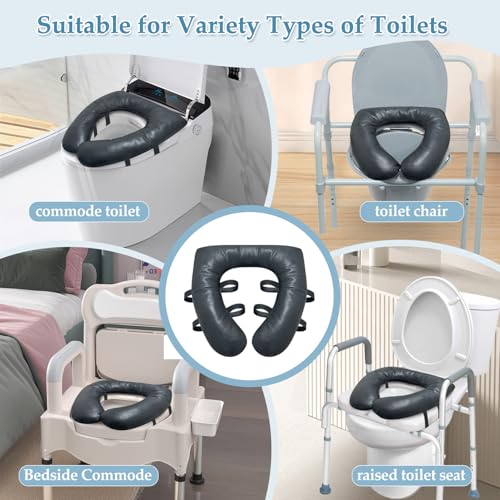 KAVIL Bedside Commode Seat Cushion Toilet Seat Padded Soft Shower Chair Seat Round Cover For Seniors, Elderly After Surgery Pressure Relief Portable Toilet Commode Seat Padded Easy Clean - Image 5