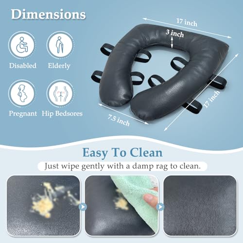 KAVIL Bedside Commode Seat Cushion Toilet Seat Padded Soft Shower Chair Seat Round Cover For Seniors, Elderly After Surgery Pressure Relief Portable Toilet Commode Seat Padded Easy Clean - Image 3