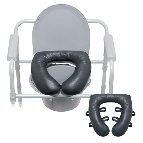 KAVIL Bedside Commode Seat Cushion Toilet Seat Padded Soft Shower Chair Seat Round Cover For Seniors, Elderly After Surgery Pressure Relief Portable Toilet Commode Seat Padded Easy Clean - Image 1