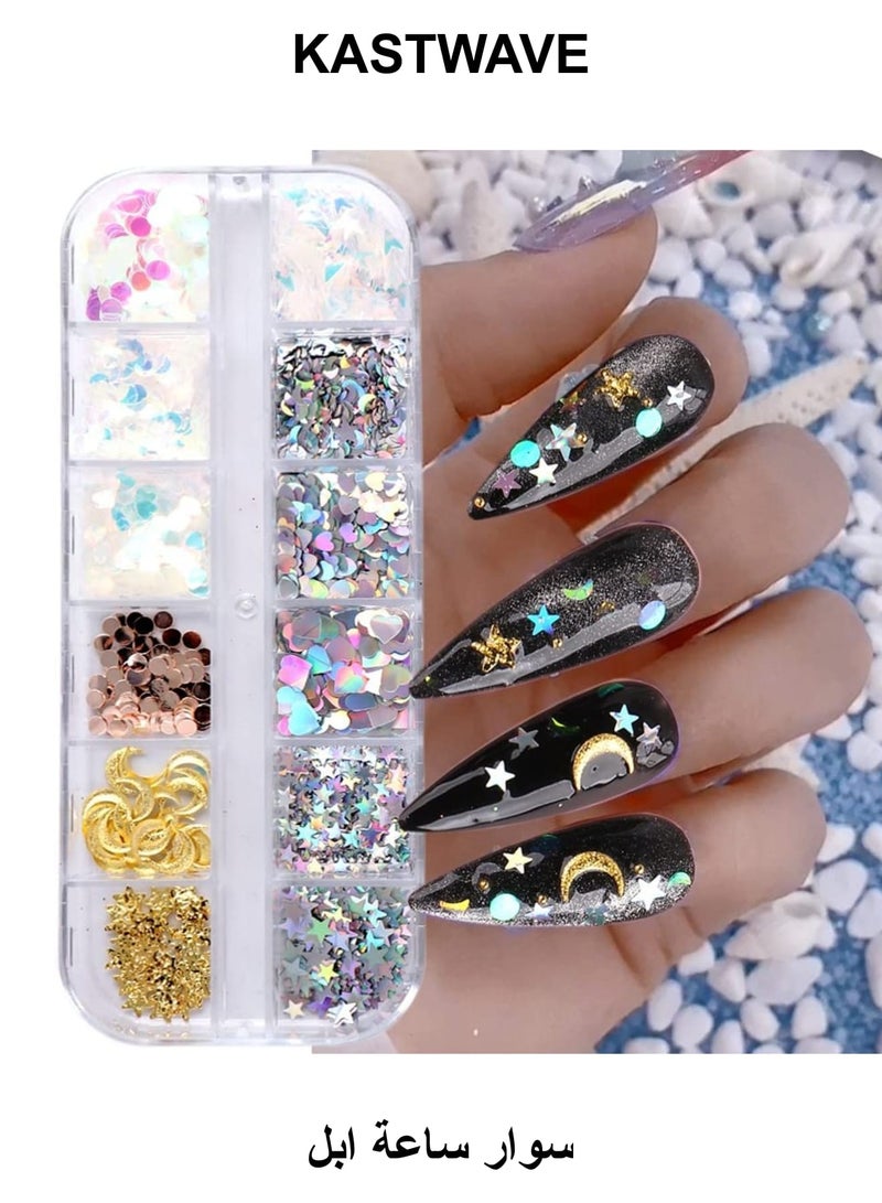 KASTWAVE Metal Straps Compatible with Apple Watch 45mm/44mm, Magnetic Metal iWatch Replacement Bands, Stainless Steel Strap for Apple Watch Series 7/6/5/4/SE (Sliver) - Image 1