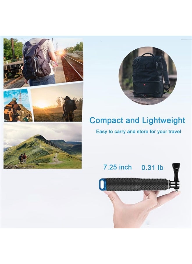 WLPREOE - Selfie Stick + Camera Float Accessories Kit for GoPro,19” Waterproof Hand Grip Extension Portable Adjustable Monopod Pole for GoPro Hero 11 10 9 8 MAX 7 Black Silver White/6/5 Black/5S/4/3 - Image 1