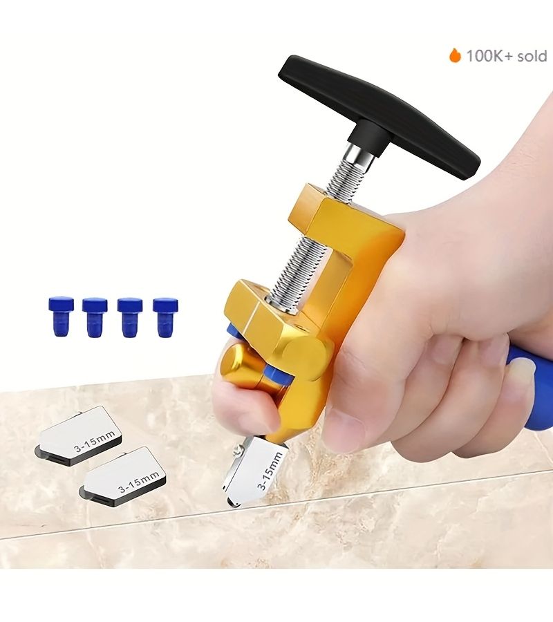 Utility 2 In 1 Tile Cutter Tool 3 Blades Snap Pliers For Glass Ceramic Tiles Diy - Image 1