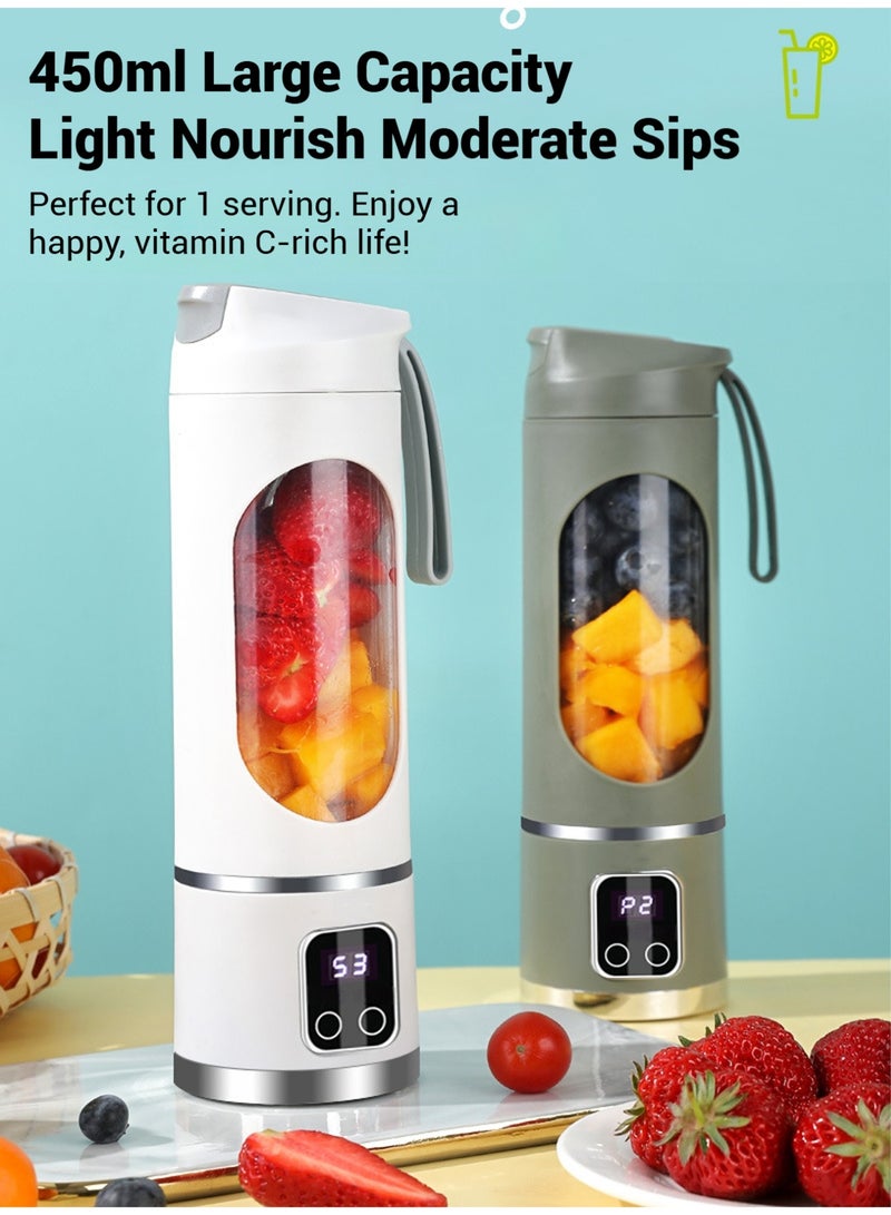 Ghurrah Portable personal fruit blender, juicer, and juice cup, 450ml, powered by a high-capacity battery, with 12 built-in high-quality sharp blades and comes with a BPA-free cup—ideal for making fresh juices and smoothies. - Image 3