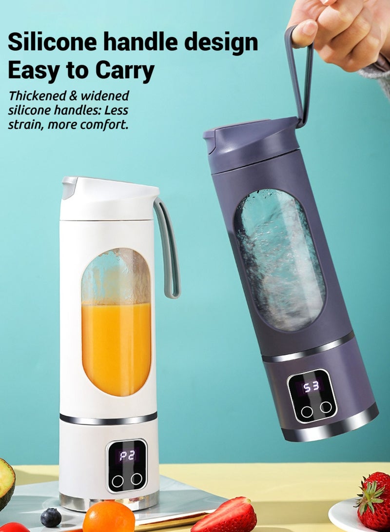 Ghurrah Portable personal fruit blender, juicer, and juice cup, 450ml, powered by a high-capacity battery, with 12 built-in high-quality sharp blades and comes with a BPA-free cup—ideal for making fresh juices and smoothies. - Image 4