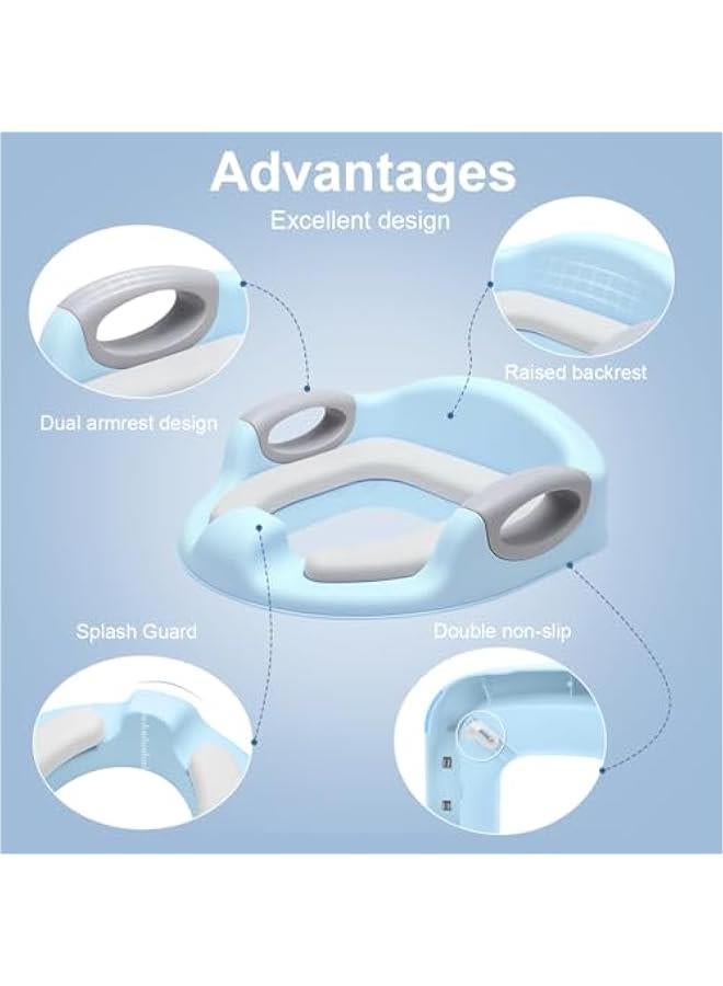 هوكور مقعد تدريب على استخدام المرحاض للاطفال من بيبي، مقعد مرحاض للاطفال مع وسادة ناعمة | مقعد تدريب على المرحاض مع مقعد مريح | كرسي نونية للاطفال من عمر 0 الى 5 سنوات (ازرق) - Image 3