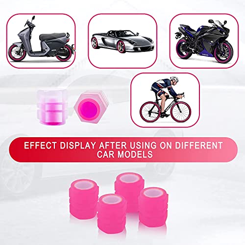 Careflection || Luminous Wheels Cap Tire Valve Stem, Glow Luminous at Night, Air Caps Cover Fluorescent, Illuminated Auto Car Wheel Valve Stem Caps Cover for SUV, Motorcycles, Truck (4 PCS, Pink) - Image 5