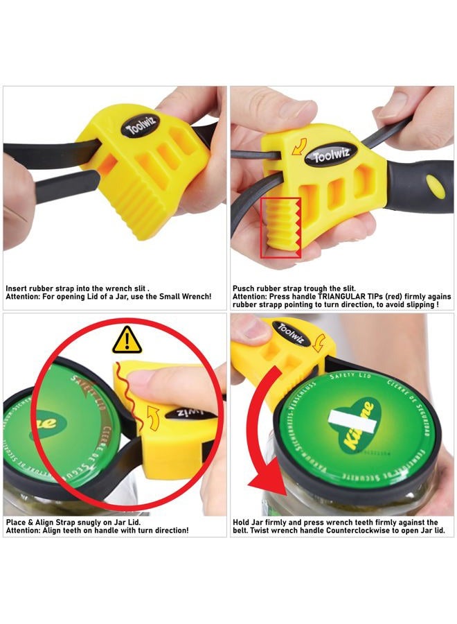 Toolwiz 2Pcs Oil Filter Strap Rubber Wrench Jar Opener Pipe Wrench Set - Image 4