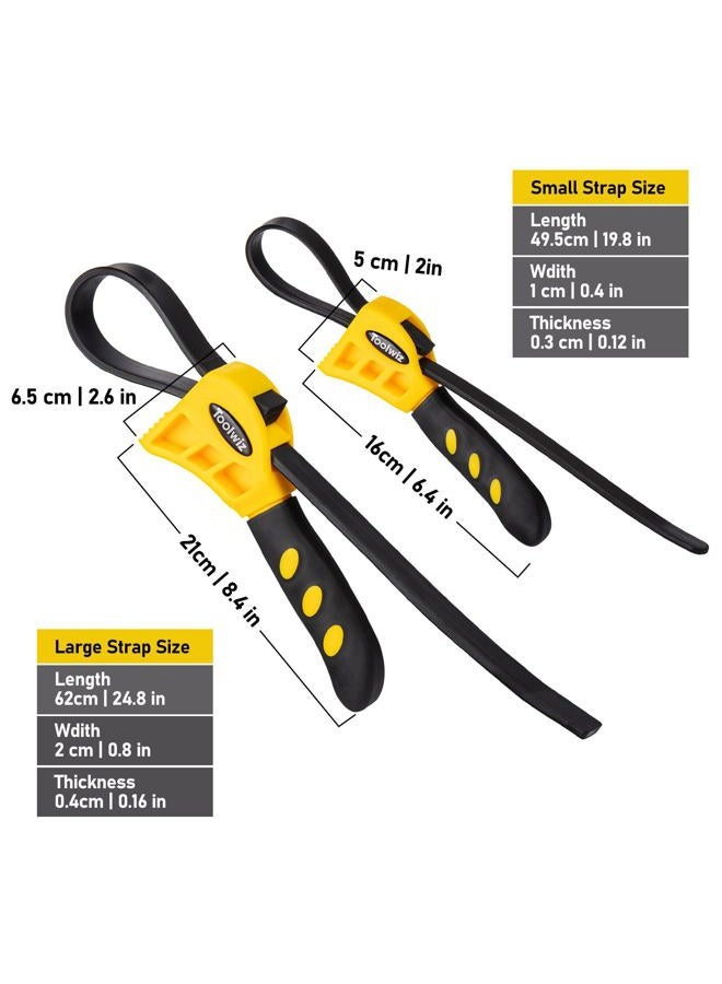 Toolwiz 2Pcs Oil Filter Strap Rubber Wrench Jar Opener Pipe Wrench Set - Image 5