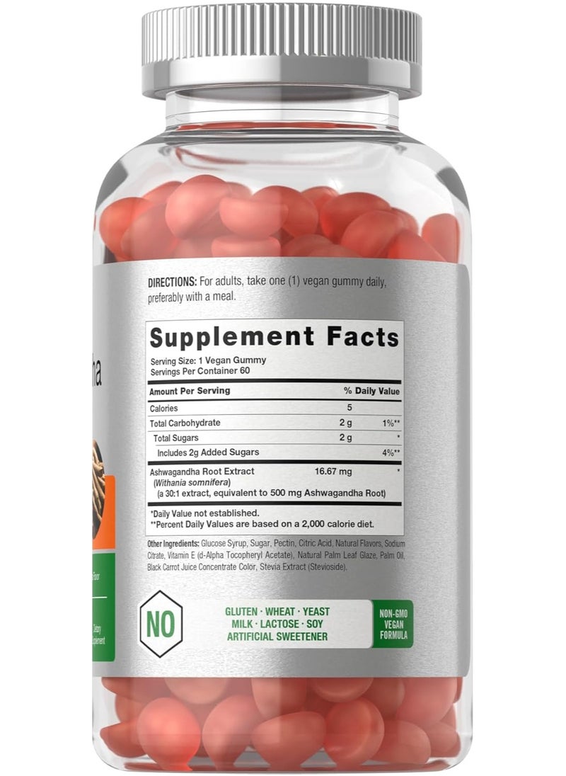 Horbaach Ashwagandha Gummies for Women and Men 60 Count Vegan, Non-GMO, Gluten Free Supplement Tropical Flavor  - Image 2